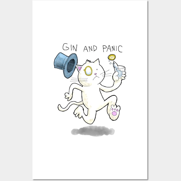 Dapper Cat - Gin and Panic Wall Art by johnnybuzt